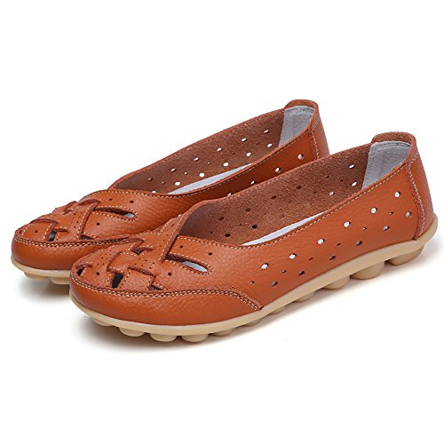 BHYDRY Zapatos de Mujer Damas Planas Sandalias Tobillo de Cuero Zapatilla Informal Zapatos Suaves