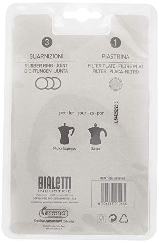 Bialetti - Repuesto de junta de goma para filtro de cafetera, 9 tazas, moka