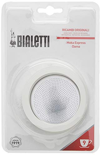 Bialetti - Repuesto de junta de goma para filtro de cafetera, 9 tazas, moka