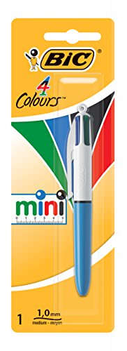 BIC 4 colores Mini Bolígrafo Retráctil punta media (1,0 mm) – Blíster de 1 Unidad