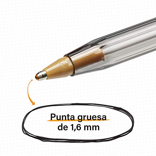 BIC Cristal Fun Bolígrafos Punta Ancha (1.6 mm) - Colores Fashion Surtidos, Blíster de 6+2