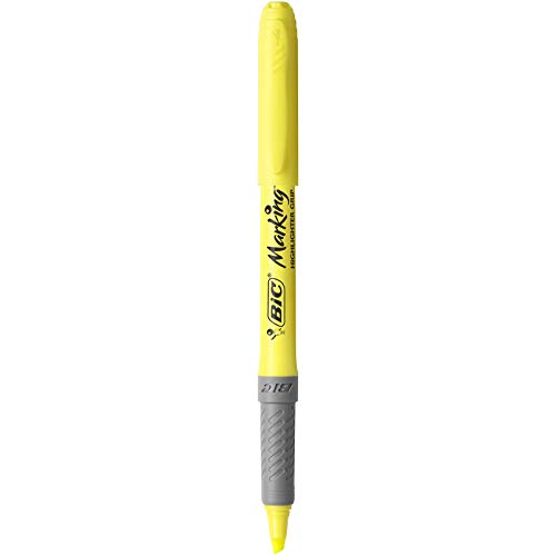 BIC Highlighter Grip Marcadores punta biselada Ajustable - colores Surtidos, Blíster de 3+1