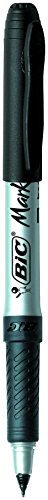BIC Marking Ultra Fine Marcador Permanente Tejidos - Blíster de 2 unidades, Negro, Plata (933872)