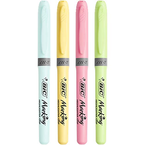 BIC Pastel, Highlighter Grip, Marcadores Punta Ajustable, Multicolor