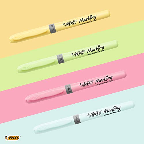 BIC Pastel, Highlighter Grip, Marcadores Punta Ajustable, Multicolor