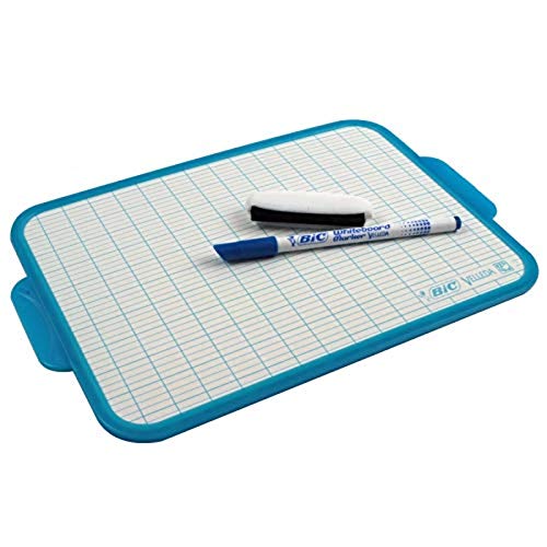 BIC Velleda Pizarra Blanca con Rotulador Azul (19 x 26 cm) – Bolsa de 1+1