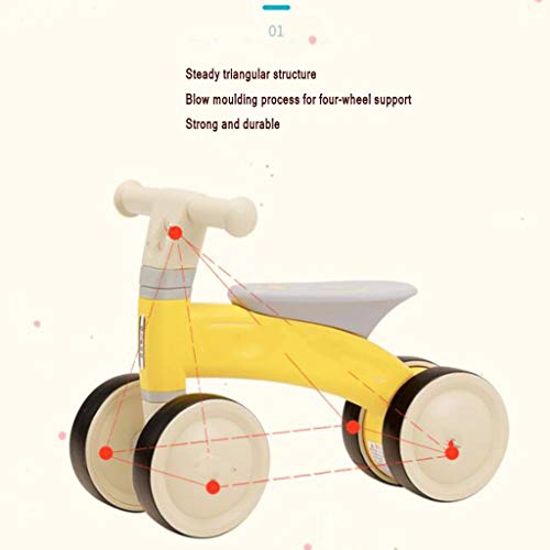 Bicicleta Assault Balance for niños pequeños (12 Meses o más): superligera con Ruedas Anchas, diseño de Borde Liso y sin Pedales ( Color : Yellow )
