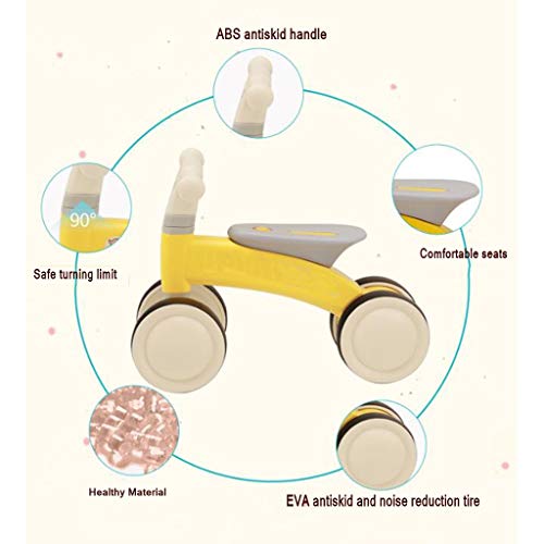 Bicicleta Assault Balance for niños pequeños (12 Meses o más): superligera con Ruedas Anchas, diseño de Borde Liso y sin Pedales ( Color : Yellow )