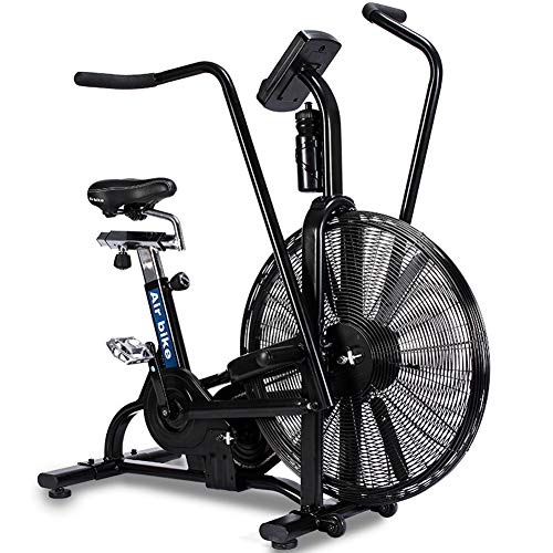 Bicicleta de aire | Bicicleta estática Fan con resistencia ilimitada | Bicicleta de ciclismo indoor | Bicicleta estacionaria | Sillín ajustable, pantalla LED, bicicleta ejercicio para uso en el hogar