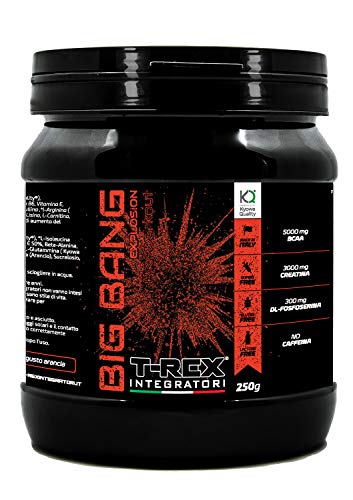 BIG BANG Pre Workout - Basado en 10 Aminoácidos - Pre-Entreno Potenciador de Energía y Fuerza Explosiva para Entrenamientos Intensos - Sabor Naranja - Materia prima Kyowa y Creapure - Polvo 250g