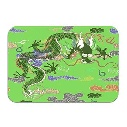 Bikofhd Outside Shoe Non-Slip Color Dot Doormat traditionally Chinese Ornament Dragon Clouds Dragon Highest Ranking Animal Chinese Animal Nature Mats Entrance Rugs Carpet 16 * 24 Inch