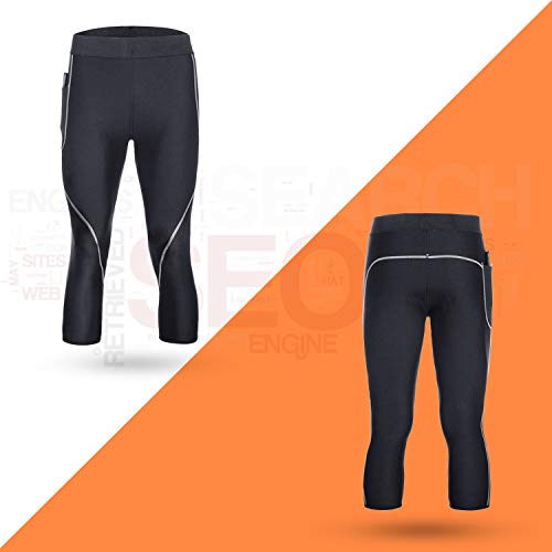 Bingrong Pantalones para Adelgazar Hombre Pantalón de Sudoración Adelgazar Pantalones de Neopreno para Ejercicio para Pérdida de Peso Deportivo (Negro, 2XL)