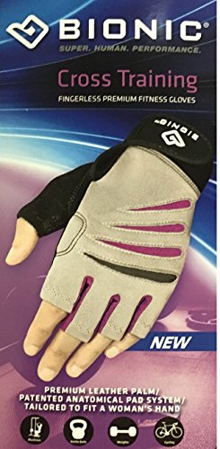 BIONIC Cross-Training Guantes sin Dedos de la Mujer, Mujer, Gray/Purple