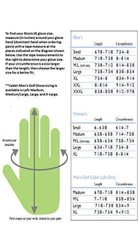 BIONIC Glove - Guantes de Golf StableGrip para Hombre con tecnología patentada de Ajuste Natural Hecho de Piel Cabretta auténtica de Larga duración, Duradero