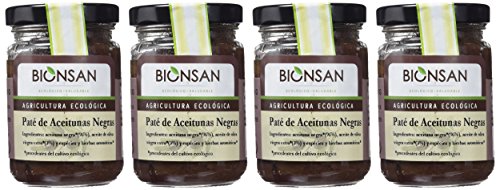 Bionsan paté de aceitunas negras - 4 tarros de cristal de 140 gr - Total: 560 gr