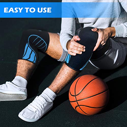 BIOSCEN Rodilleras Deportivas para Hombre y Mujer, Rodillera Menisco y Ligamentos para Crossfit, Correr, Entrenamiento, Baloncesto, Bicicleta L