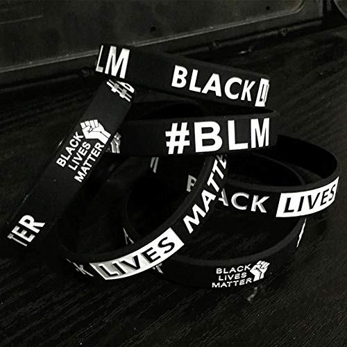 BLACK LIVES MATTER Pulsera De Silicona Para Hombres Mujeres Pulseras Bandas Goma Pulsera De Silicona De Motivacion Pulseras Con Mensaje Positivo, Fitness, Pulsera Gym, Para Hombre, Para Mujer