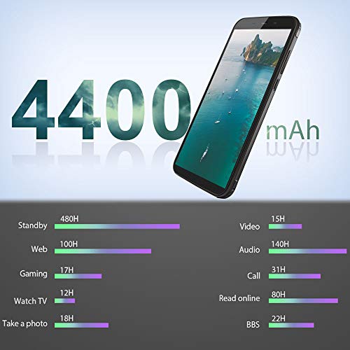 Blackview BV5500 (2020) Móvil Libre Resistente IP68 Impermeable Smartphone de 5.5" (13.9cm) Dual SIM, 2GB + 16GB, Android 8.1, Doble Cámara de 8MP+0.3MP y 5MP, 4400mAh Batería GPS - Negro