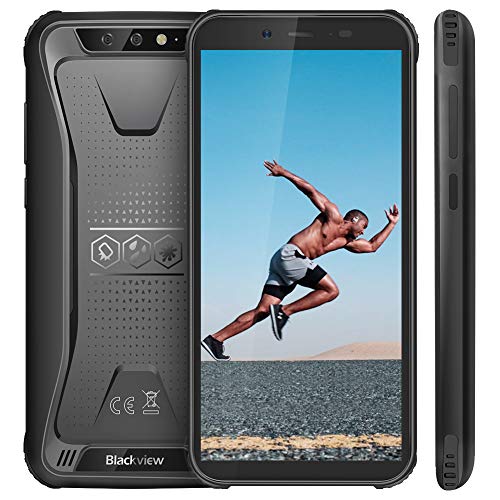 Blackview BV5500 (2020) Móvil Libre Resistente IP68 Impermeable Smartphone de 5.5" (13.9cm) Dual SIM, 2GB + 16GB, Android 8.1, Doble Cámara de 8MP+0.3MP y 5MP, 4400mAh Batería GPS - Negro