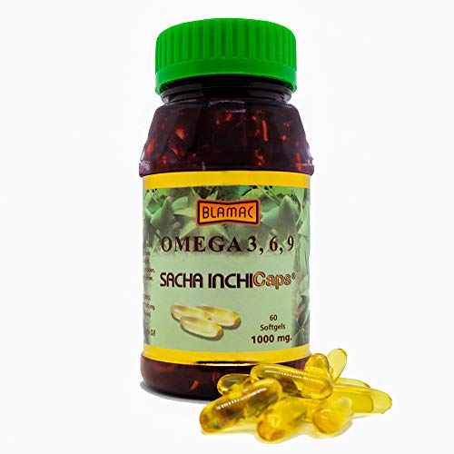 Blamac Sacha Inchi Oil Capsules Contains Vegan Omega 3 6 9,ALA (ALPHA LINOLENIC ACID), Essential Fatty Acids, LINOLENIC ACID, Oleic Acid, Cholesterol Lowering, NO Fish Oil , Vegetarian Supplement