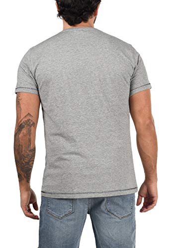 BLEND Florenz Camiseta Básica De Manga Corta con Estampado para Hombre con con Cuello Redondo con Gráfico, tamaño:L, Color:Stone Mix (70813)