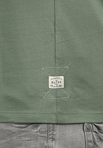 Blend Perry Camiseta Básica De Manga Corta con Estampado para Hombre con con Cuello Redondo con Gráfico, tamaño:L, Color:Laurel Green (77207)