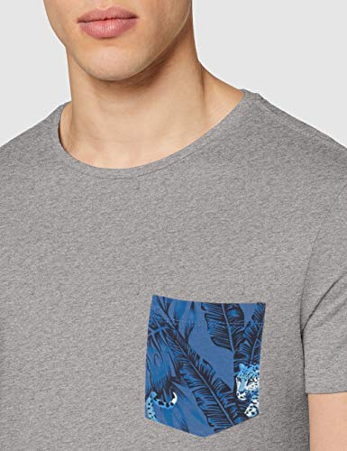 BLEND tee Camiseta, Gris (Stone Mix 70813), Medium para Hombre