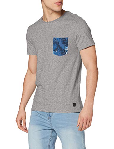 BLEND tee Camiseta, Gris (Stone Mix 70813), Medium para Hombre