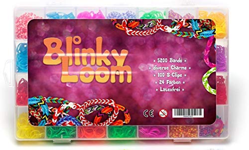 Blinky Loom® Kit de Pulseras de Goma XXL | 5200 Pulseras | 24 Colores | Versión Extendida