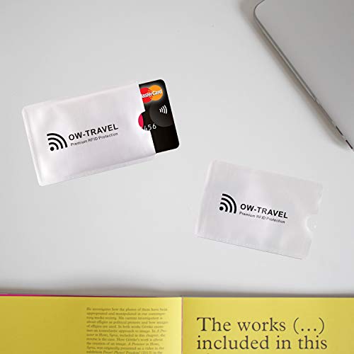 Bloqueo RFID - ANTI FRAUDE - Protectores Funda para Tarjetas de Credito Débito Sanitaria Identificaciones - Protector Pasaporte - Protección 100% de RFID NFC (Fundas para Tarjeta de Credito)