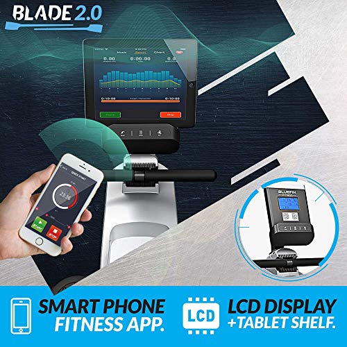 Bluefin Fitness como remar en un Lago sin Salir de casa. La Máquina de Remo Plegable te da 8 Niveles de Resistencia magnética Regulable, transmisión Suave, Pantalla LCD, aplicación para Smartphone.