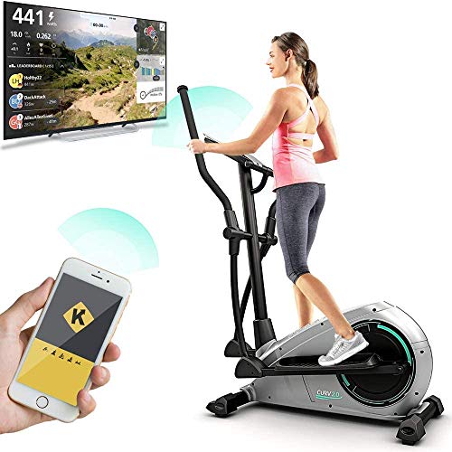 Bluefin Fitness CURV 2.0 Elliptical Cross Trainer Elíptica para casa Air Walker/Compacta/Consola de Fitness Digital LCD/Bluetooth/Aplicación para Smartphone