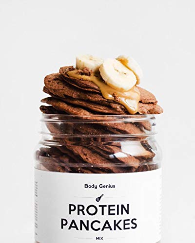 BODY GENIUS Protein Pancakes (Chocolate). 400g. Tortitas Proteicas Sin Azúcar Añadido. Con Proteína Whey Isolate y Harina de Avena. Hecho en España.