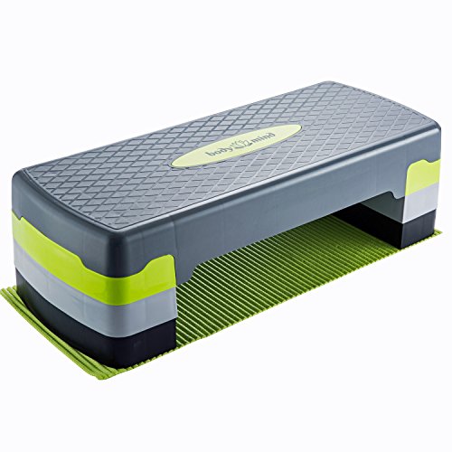 Body & Mind Aerobic Step Board Elite 3-step step-bench con tapete antideslizante gratuito