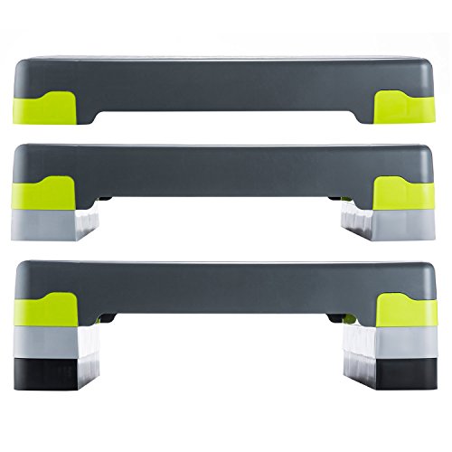 Body & Mind Aerobic Step Board Elite 3-step step-bench con tapete antideslizante gratuito
