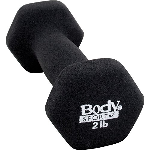 Body Sport - Mancuerna de Neopreno (Color carbón), Color Negro 2 Libras, tamaño 2-Pound