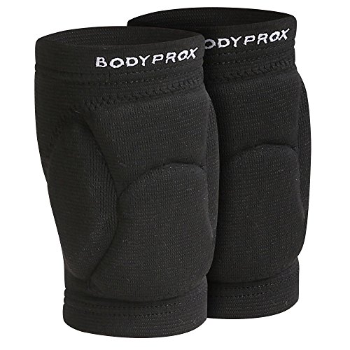 Bodyprox - Rodilleras de voleibol para jóvenes (1 par, unisex), 13-18 Years, Negro