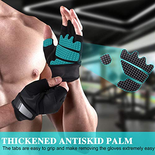 boildeg Guantes Gimnasio Hombre Mujer,Guantes Pesas Gym Guantes Fitness Transpirable con Protección Completa de Muñeca y Palma para Crossfit Levantamiento de Pesas Musculación (Negro,M)