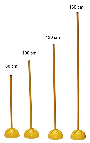 Boje Sport Combinación de 3 Unidades de Vallas de Salto - Conjunto XS160cy (Cada 9 Palos 160 cm, 6 Bases a X, 6 Clips), Color: Amarillo