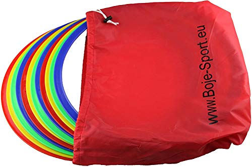 Boje Sport - Lote de Aros Flexibles (12 Unidades, Ø Aprox. 45 cm de diámetro, Incluye Bolsa), 4 Colores