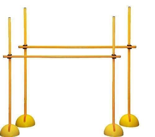 Boje Sport Set de 2 Vallas de Salto: XS120yc (6 Picas, 4 Bases para Picas rellenables, 4 Clips),Color Amarillo