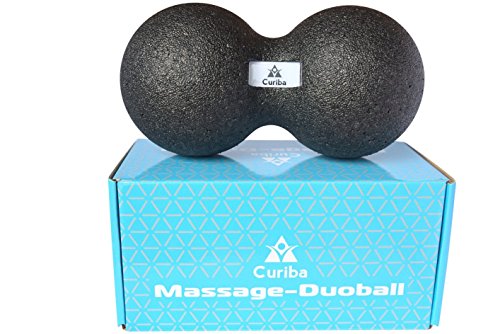 Bola Masaje Doble 12x24 cm Fascia Ball - Pelota Doble Masajeadora Miofascial Conectival Ejercicios Músculos Espaldas Hombros Brazos Pies - 100% Reciclable No Tóxico Guía Gratuita Incluida