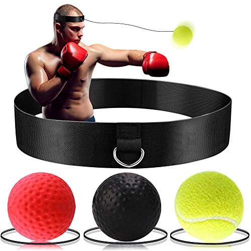 Bola Reflex de Boxeo - Bola de Entrenamiento de Boxeo Victoper 3 Nivel de Dificultad Bola de Boxeo con Diadema, Traje para Reacción, Agilidad, Velocidad de Golpe, Habilidad de Lucha y Entrenamiento