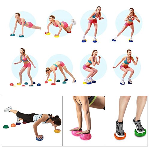 Bolas de Masaje Medio de Pies de Punta Profunda de Disparador de Punto de Rodillo PVC Pelotas de Yoga Media Inflable de Masaje Punta Fitball Ejercicios de Aptitud de Entrenador Equilibrio (azul)
