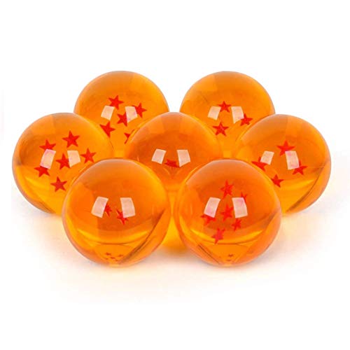 Bolas del Dragón, 7 PCS Dragon Ball DragonBall 1 a 7 Estrellas con Caja de Regalo, Bola de Cristal Transparente,decoración K9,Regalo de Año Nuevo para Coleccionar o Regalar para Niños- Diámetro 4,3cm