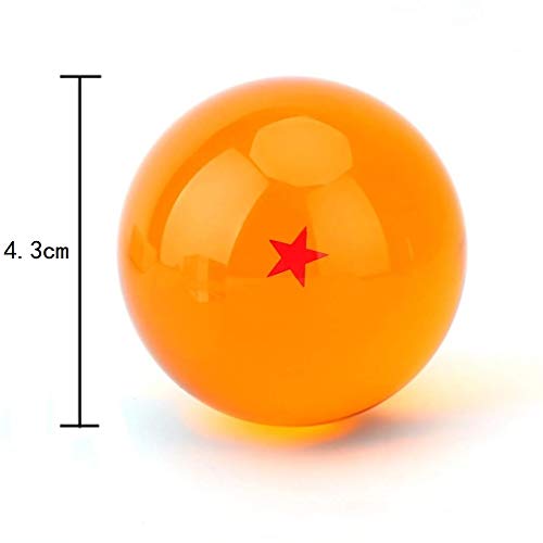 Bolas del Dragón, 7 PCS Dragon Ball DragonBall 1 a 7 Estrellas con Caja de Regalo, Bola de Cristal Transparente,decoración K9,Regalo de Año Nuevo para Coleccionar o Regalar para Niños- Diámetro 4,3cm