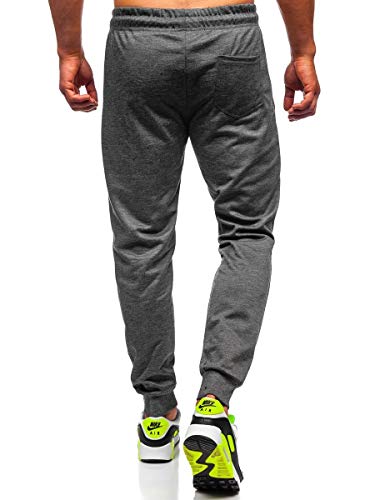 BOLF Hombre Pantalón Deportivo Jogger Fitness Entrenamiento Pantalón de Chándal Estilo Urbano Must JX8203 Grafito XL [6F6]