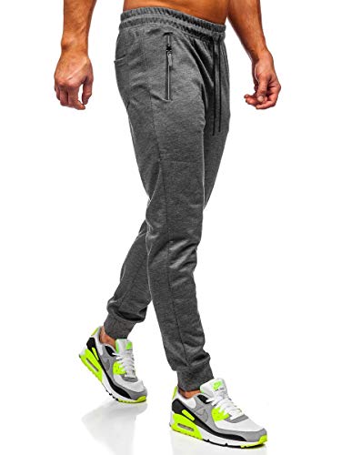 BOLF Hombre Pantalón Deportivo Jogger Fitness Entrenamiento Pantalón de Chándal Estilo Urbano Must JX8203 Grafito XL [6F6]