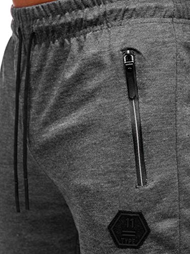 BOLF Hombre Pantalón Deportivo Jogger Fitness Entrenamiento Pantalón de Chándal Estilo Urbano Must JX8203 Grafito XL [6F6]