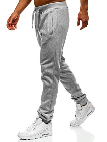 BOLF Hombre Pantalón Jogger Deportivo Jogging Entrenamiento Deporte Estilo Urbano J.Style XW01 Gris XXL [6F6]